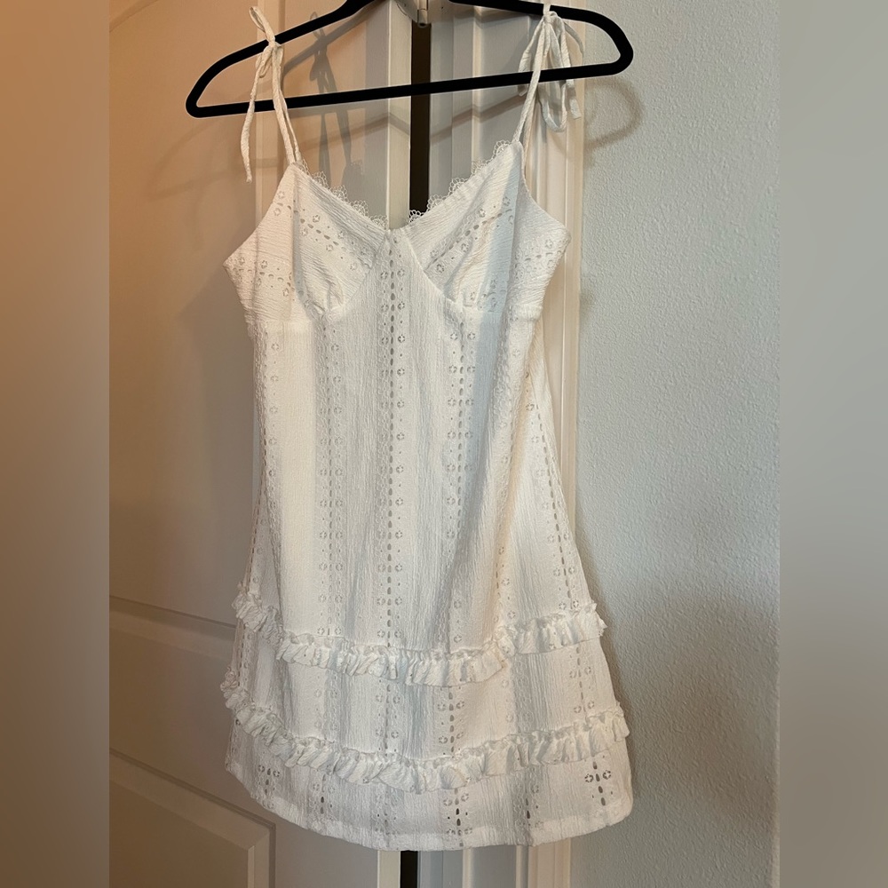 Morgan and Co Size S White Babydoll Dress